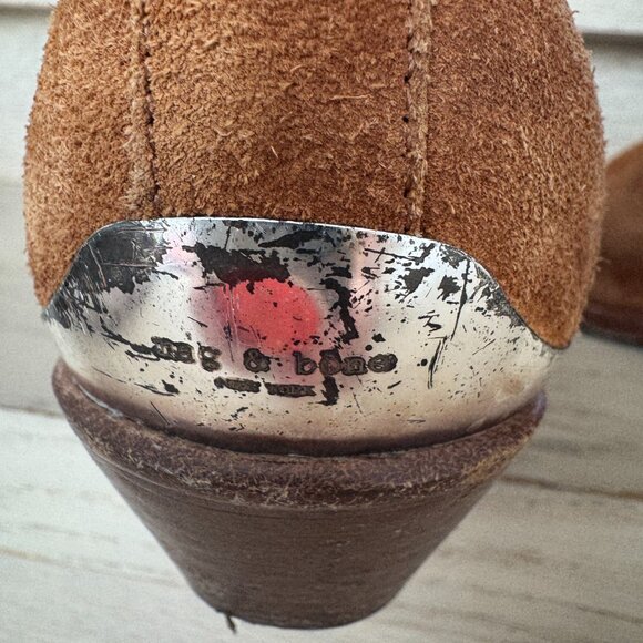 rag & bone Westin Pointed-Toe Suede Low-Heel Booties 38.5 - Picture 10 of 13